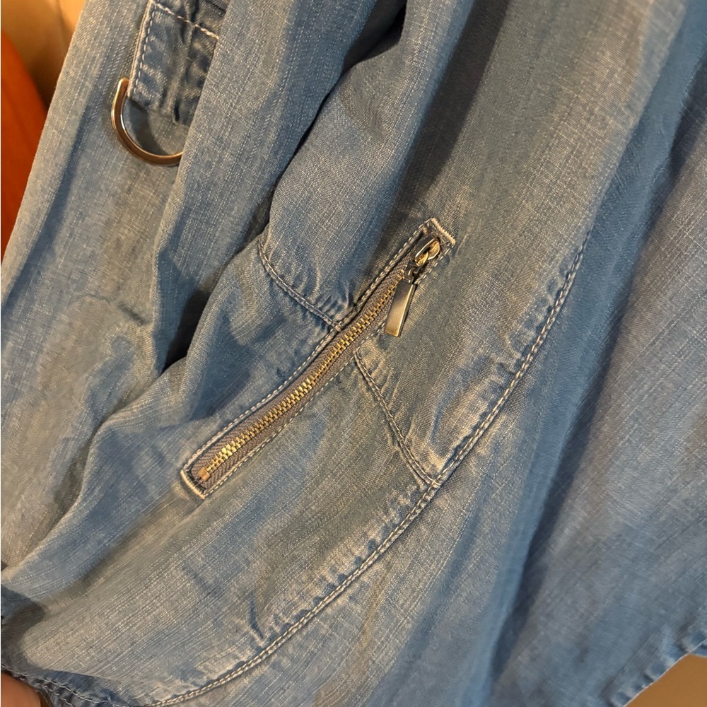 Chico’s Light Denim Open Cardigan with Pockets Chico Size 2 - Large (12) - Picture 6 of 8